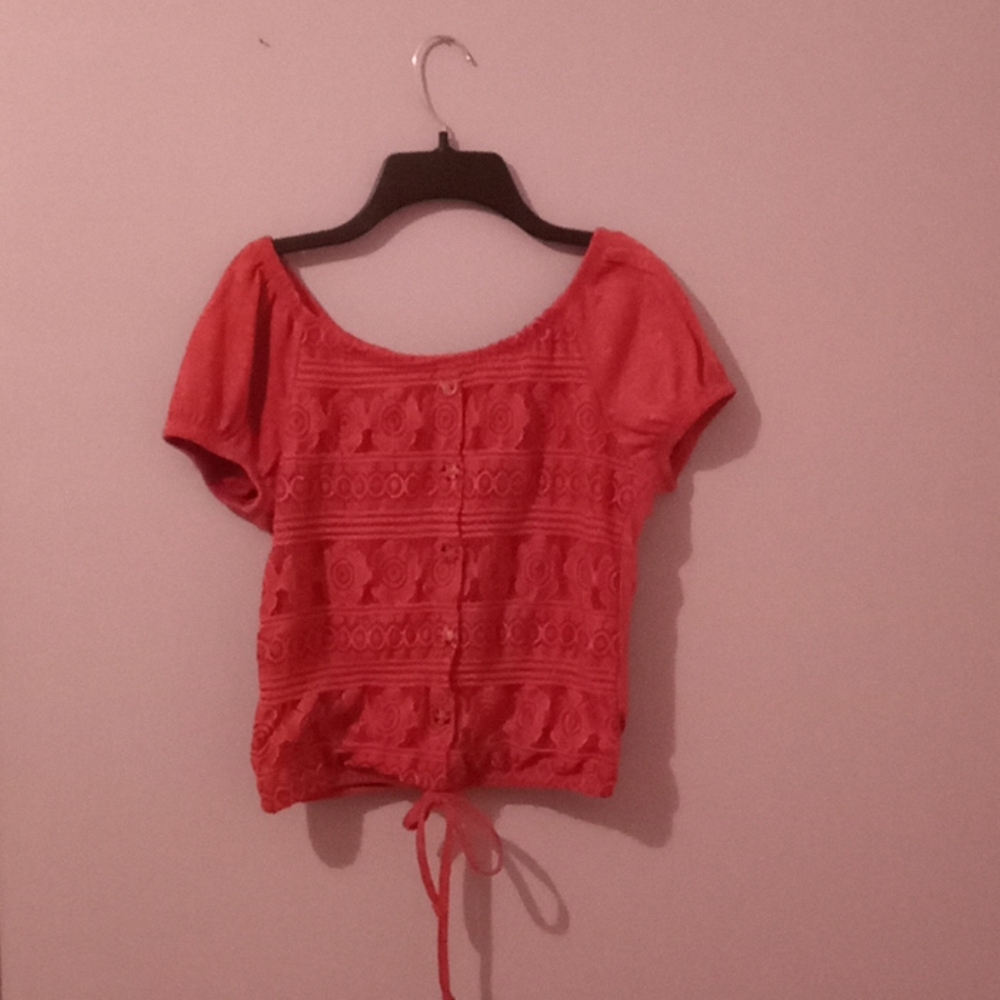 Cropped off the shoulder shirt.